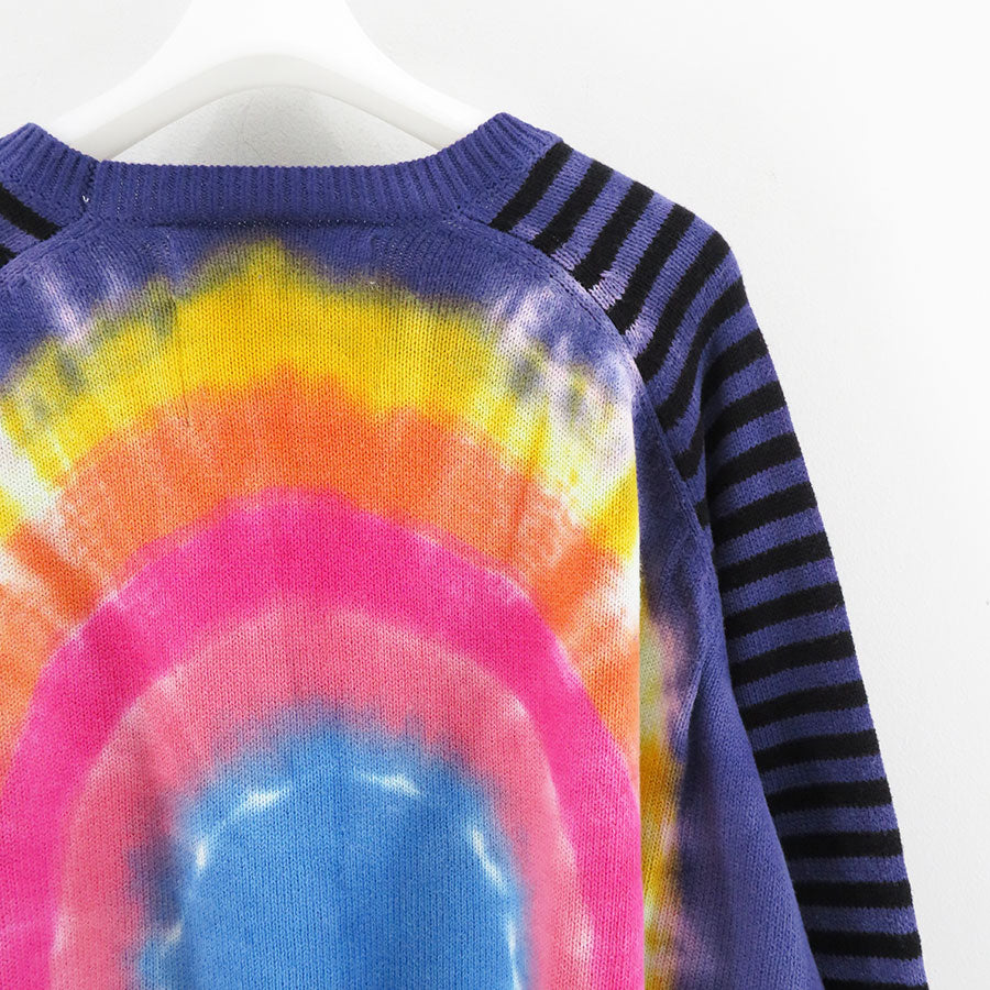 グリーン・ホワイト系 完成品♪ DAIRIKU Heart Tie Dye Border Knit