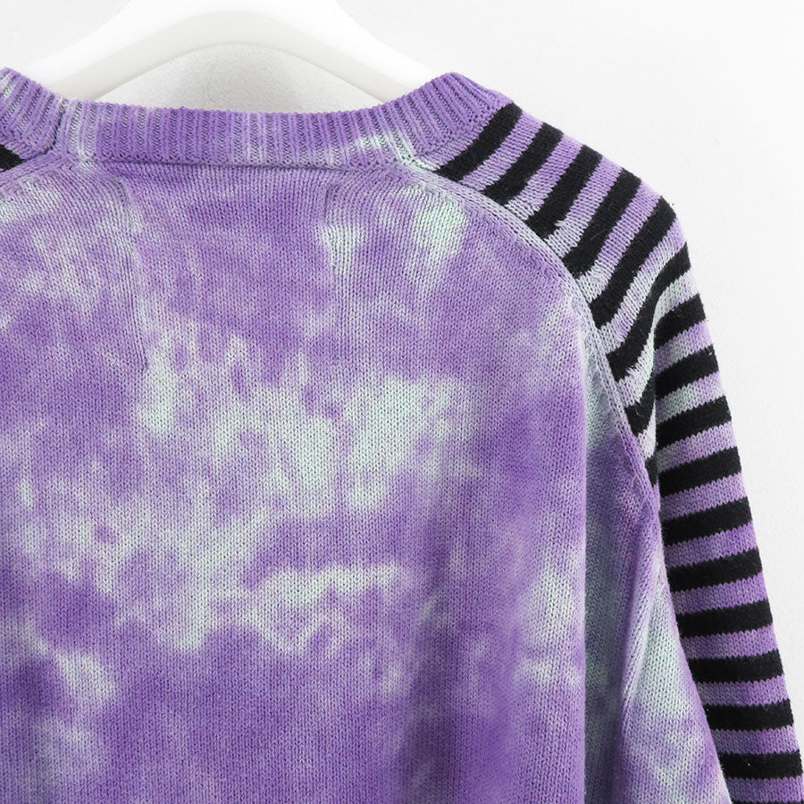 DAIRIKU】Heart Tie Dye Border Knit-