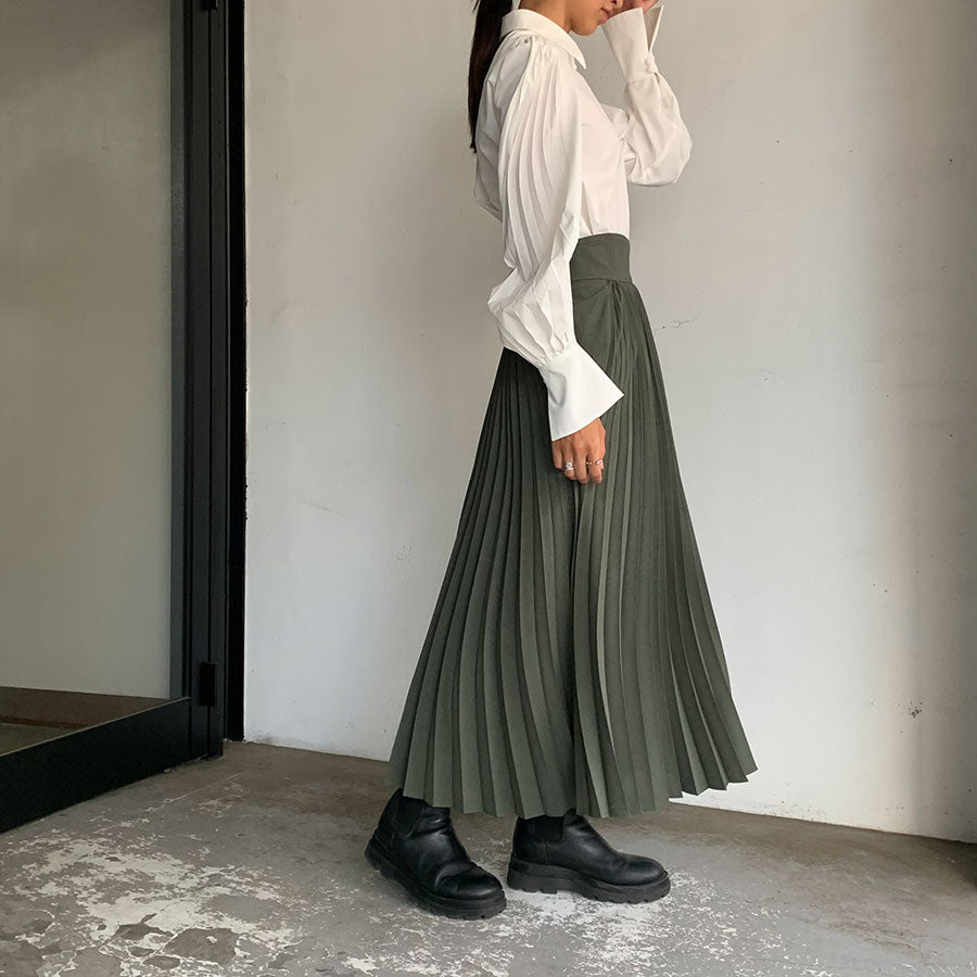 春色3カラー✧ mame CURVED PLEATED FLARED SKIRT | www.tegdarco.com