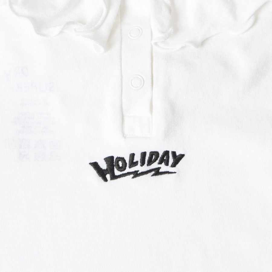 holiday DRY RUFFLE COLLAR L/S TOPS ホワイト ブティック