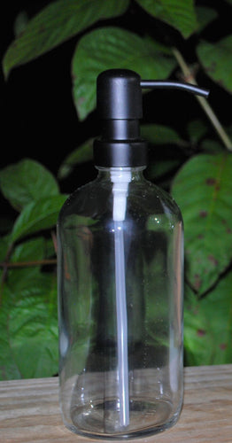 Reusable 16 oz Glass Spray Bottle (Empty) with Silicone Cushion Base