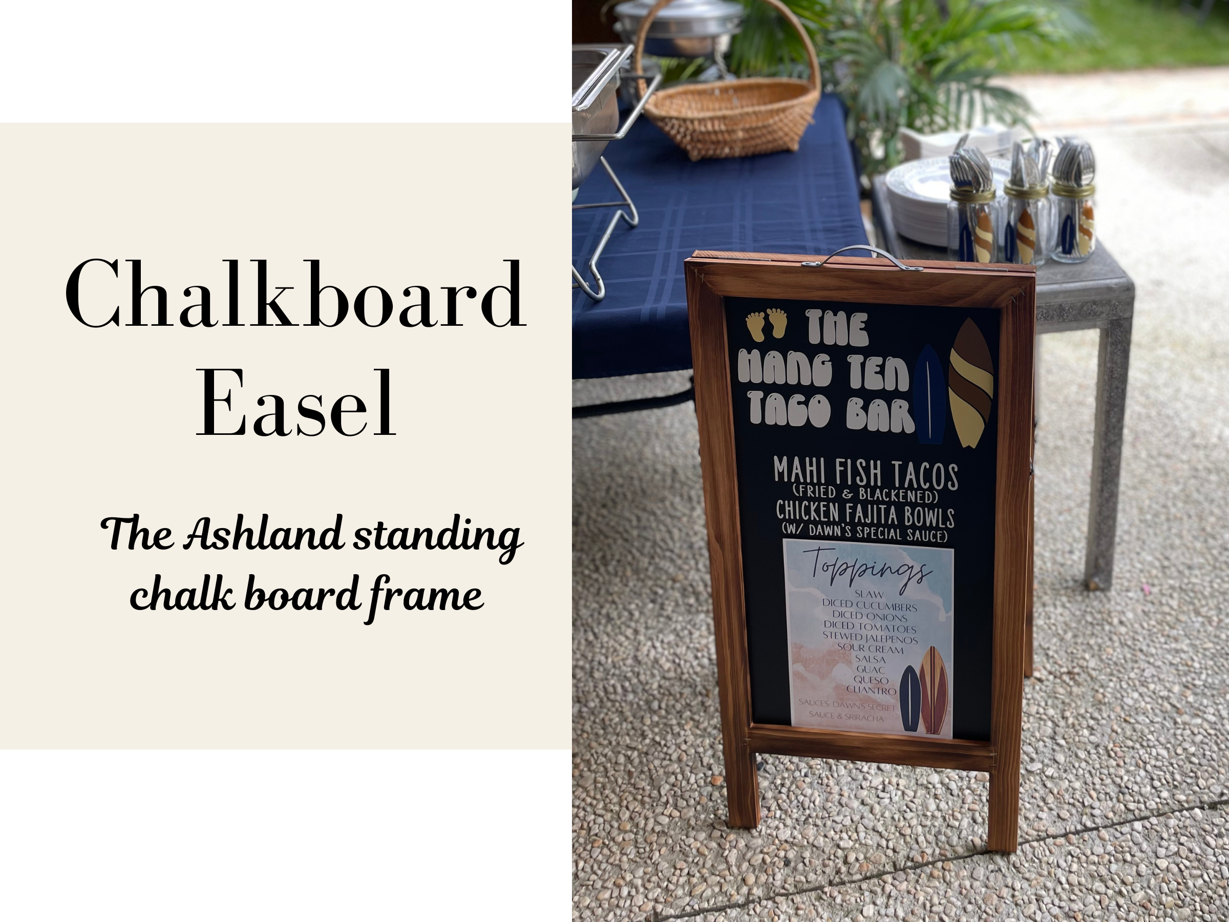 DIY party frames chalkboard easel