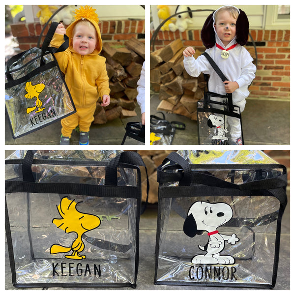 halloween trick or treat bags personalized Woodstock snoopy