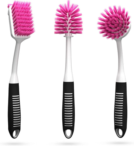 ITTAHO Dish Scrubber Set, Kitchen Brush for Cleaning with Scraper Edge - 3  Pack