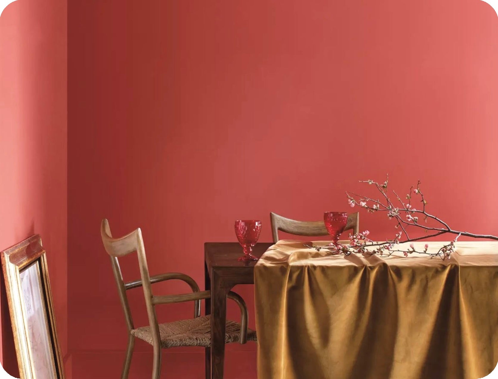 peachy berry red interior paint color