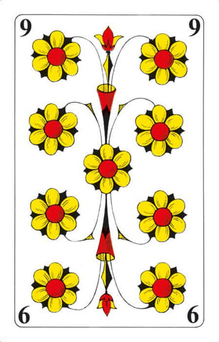 Deutschschweizer Jasskarten Rosen Neun oder Näll