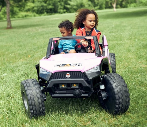 Children riding the 24V all wheel drive buggy electric power wheel ride on car for kids