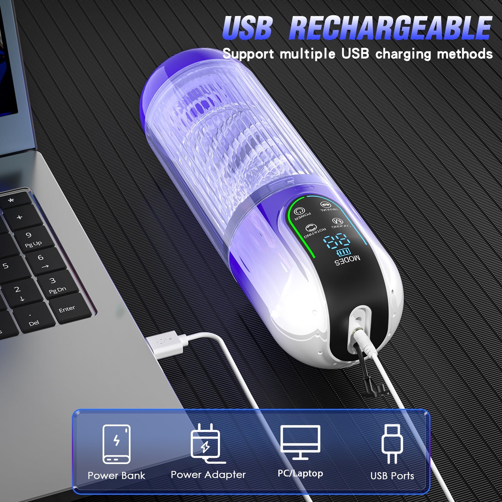 Aierle®Water Spa Sucking Rotating Male Masturbation cup LED disply intelligent frequenct control11