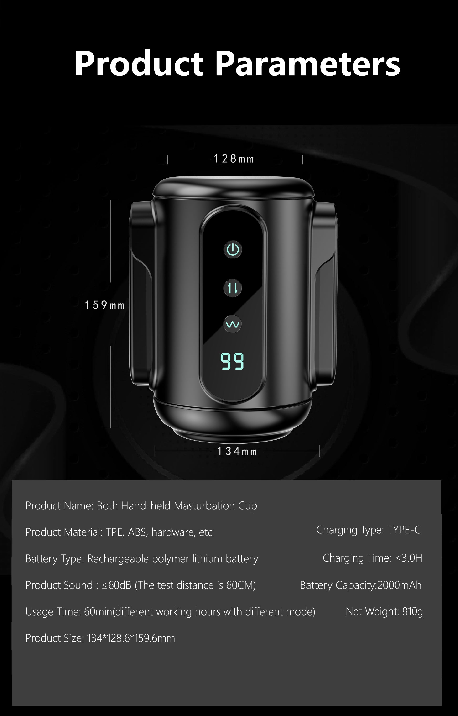 Both Hand-Held Masturbation Cup Tremor Frequency sucking vibration12