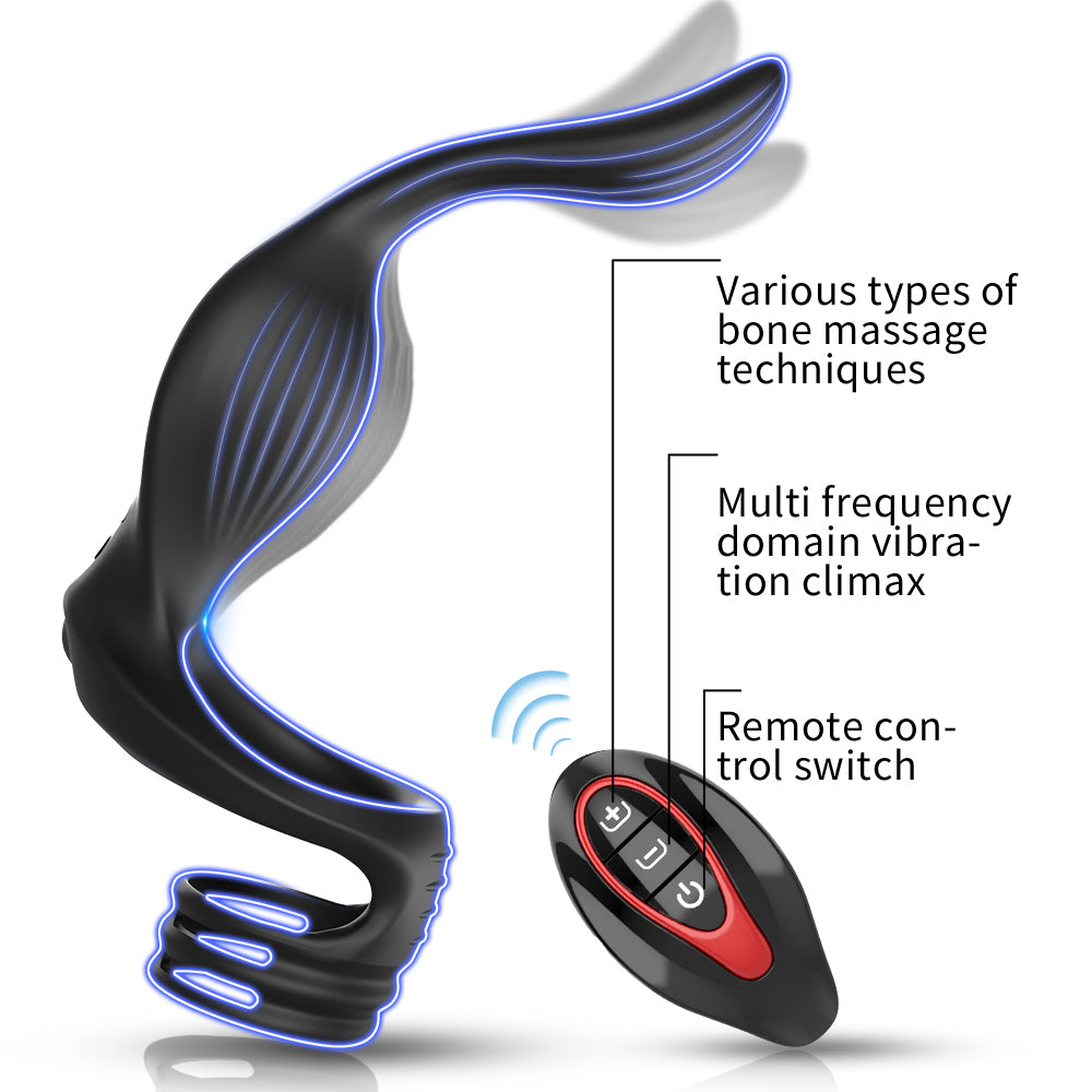 CHIQING Flying Bird vibrators Cock Ring posterior anal plug lock ring wear massager for men Couples remote control (2)