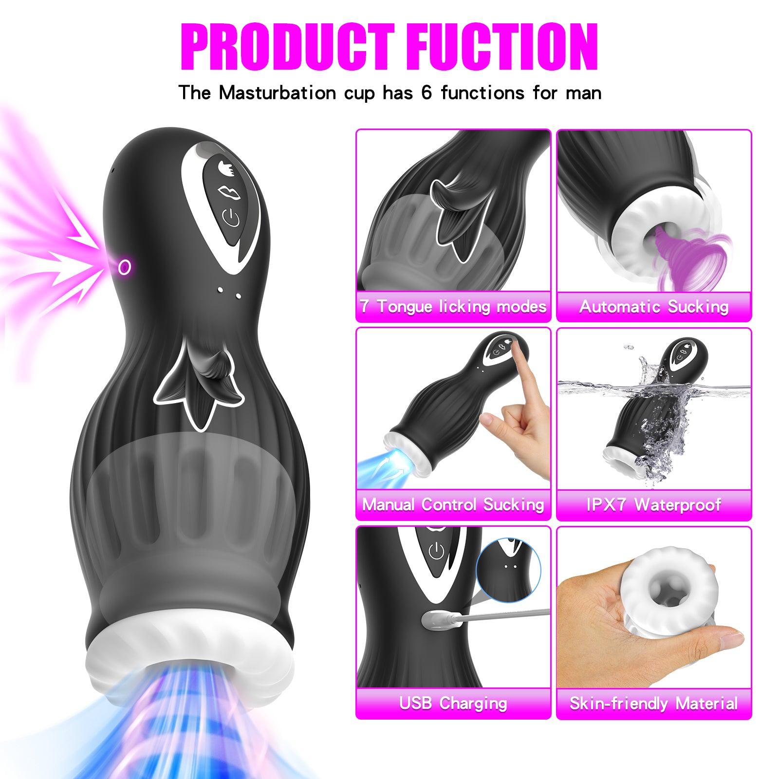 Dragon lick suction and vibration male penis masturbator (2)