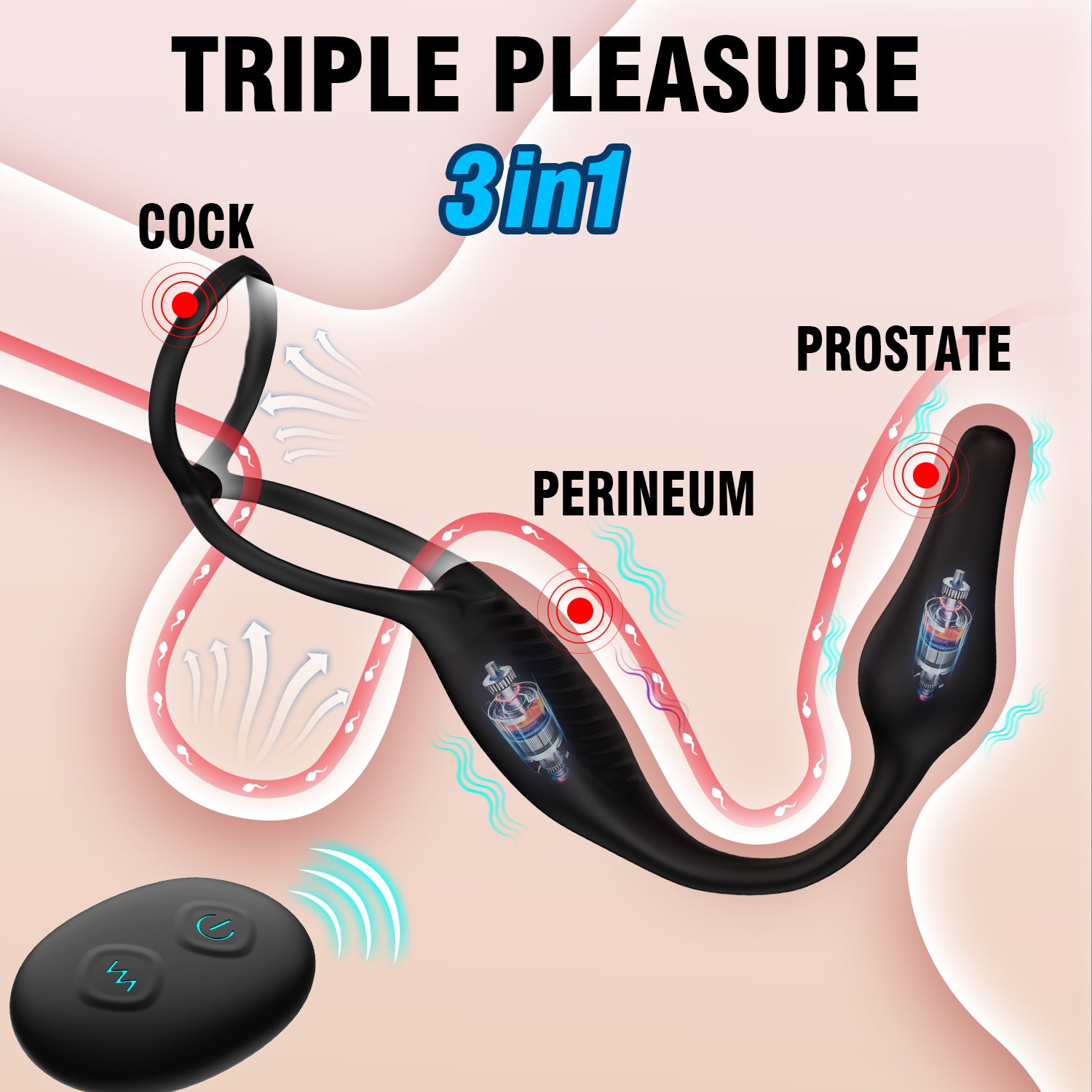 HGOD III  Cock Ring perineum prostate Couple G-spot Vibrator wireless remote (3)