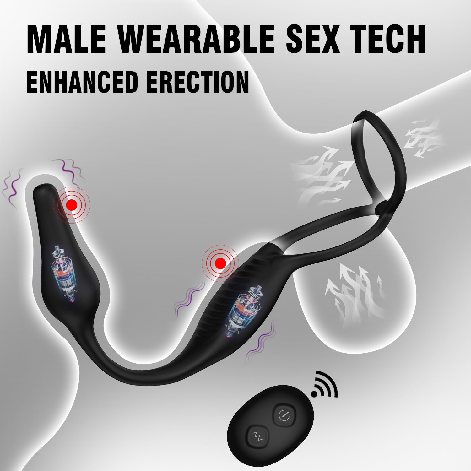 HGOD III  Cock Ring perineum prostate Couple G-spot Vibrator wireless remote (5)