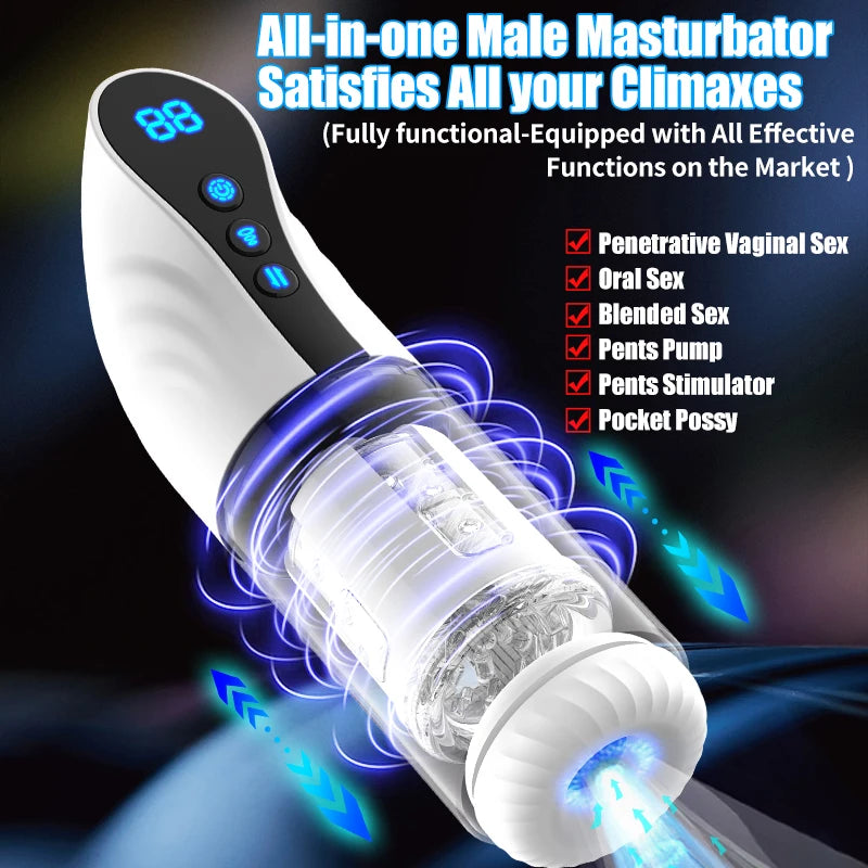 HGOD®Manual Sucking Extrusion Masturbators Portable Transparent Pocket Pussy Stroker Textured Penis TPE Masturbation Sleeve For Men3
