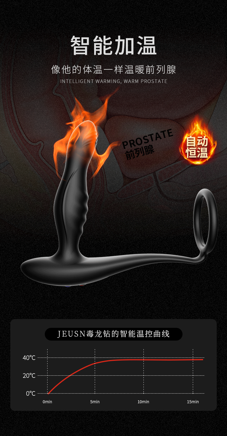 JEUSN update Dragon Auger Prostate heating Massager AI control cock Ring11