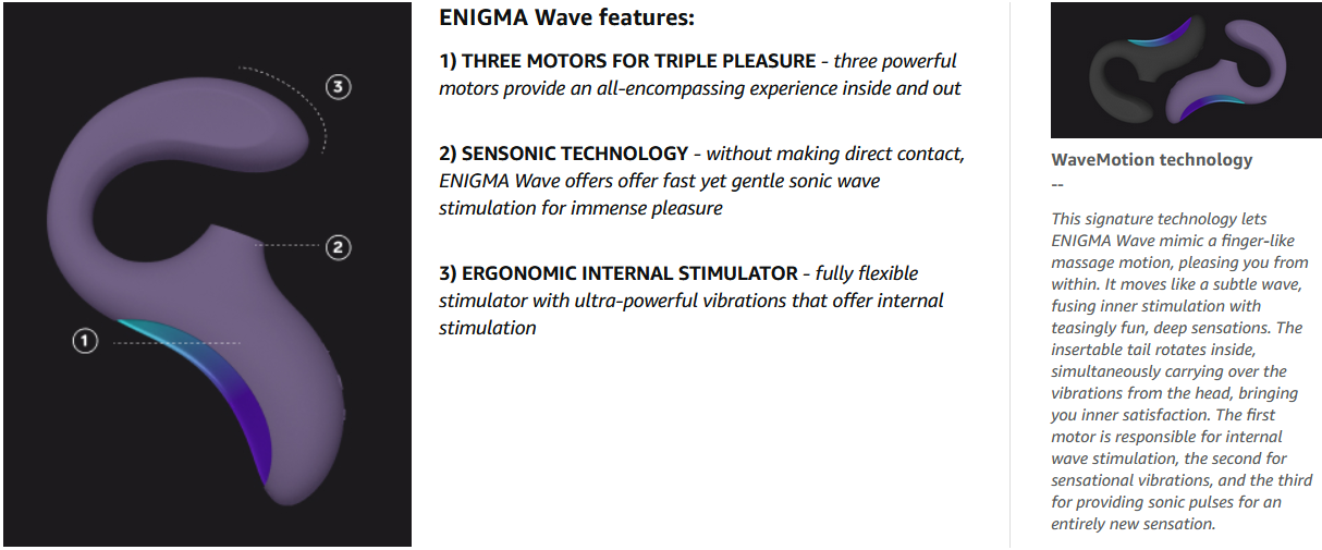 LELO ENIGMA™ Wave Dual-Stimulation sonic Massager  Vibrator Rabbit and Clitoral Sucker Sex Toys for Women 10