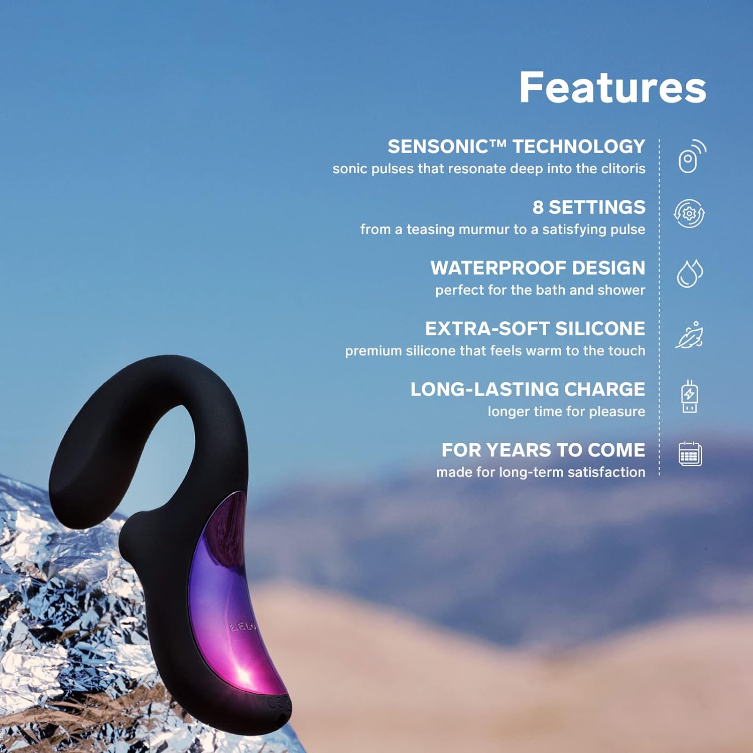 LELO ENIGMA™ Wave Dual-Stimulation sonic Massager  Vibrator Rabbit and Clitoral Sucker Sex Toys for Women 3