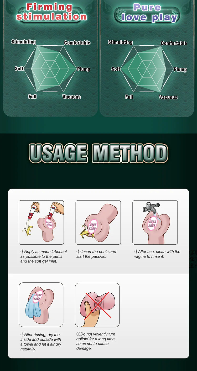 LuLu Cup® Realistic Male Masturbator Pocket Pussy Stroker Penis Sucking  for Men Masturbation sex toy16