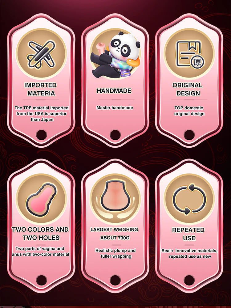 Lulucup® Chinese-inspired Manual Butt Masturbator Anime Design, Realistic Tunnel, Multi-Stimulation, Male Masturbation Toy5