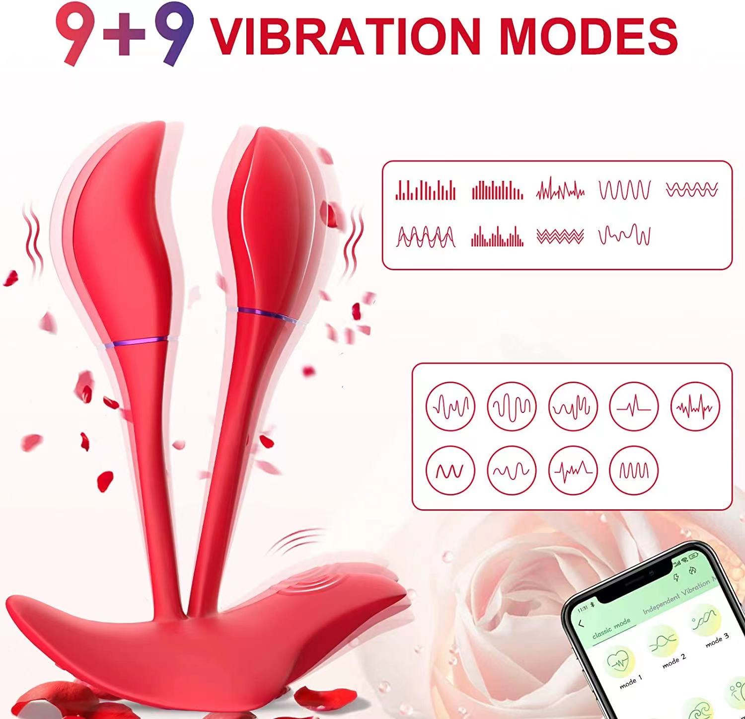 Panty vibrator APP control wearable insertable vibrator Multiple stimulation toys for women8