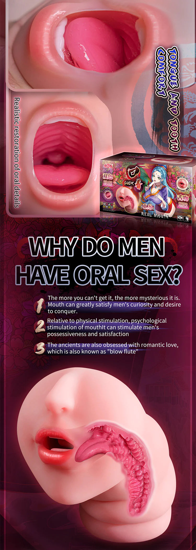 Realistic Male Masturbator for Blowjob, Light-Colored Skin Face Design Oral Sex Toy Stroker Pocket Pussy for Masturbation13