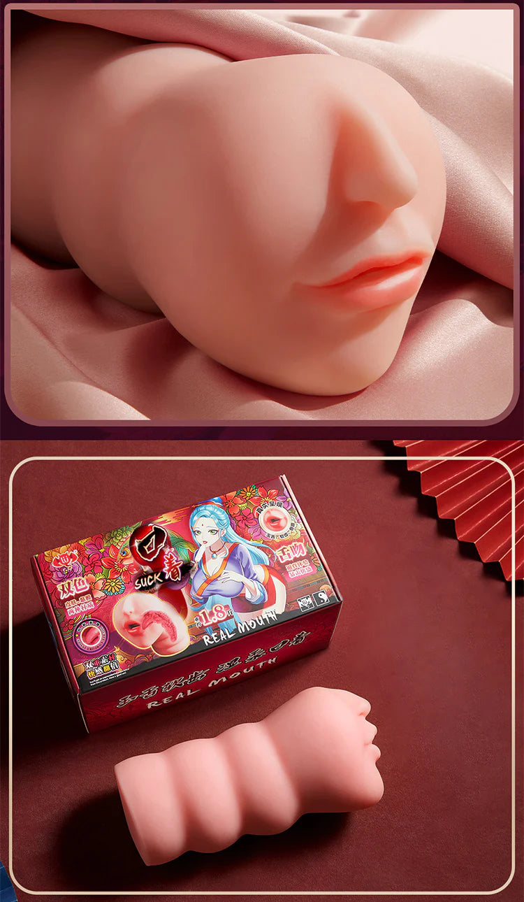 Realistic Male Masturbator for Blowjob, Light-Colored Skin Face Design Oral Sex Toy Stroker Pocket Pussy for Masturbation17