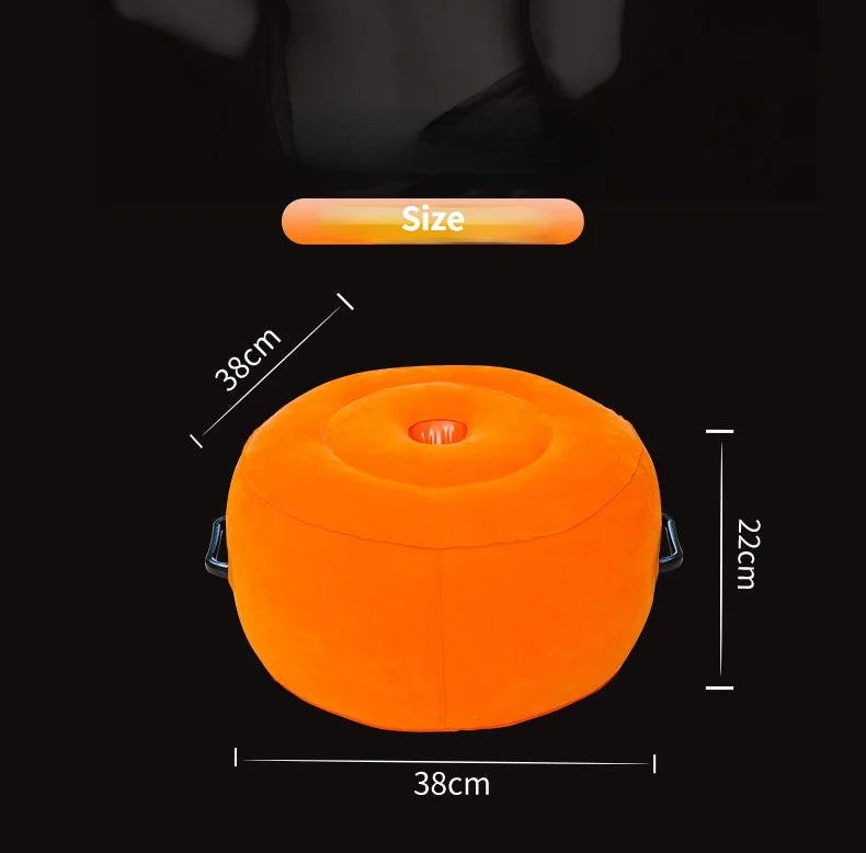 Rofun®Round Inflatable Cushion Elastic Force Chair Furniture More Exciting In Bed Pillow Orange Safe Durable Comfort Portable Air Sofa5