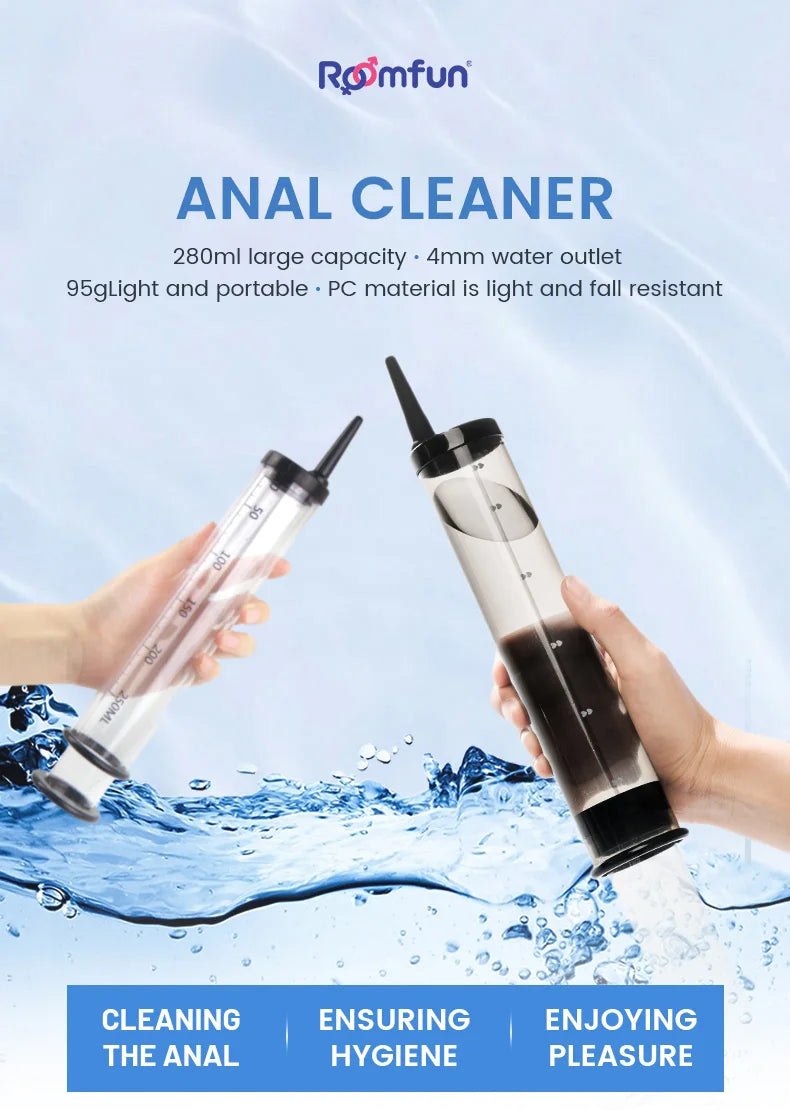 Rooｍfun Anal Cleaner with relaceable needles 280ml large capacity 4mm water outlet1