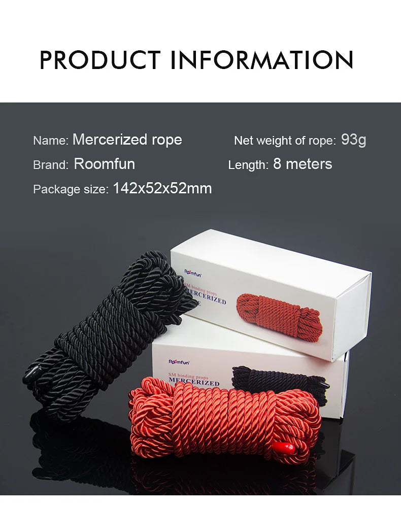 Roomfun®BDSM Binding and bondage mercerizing rope 8M soft rope for sex Game12