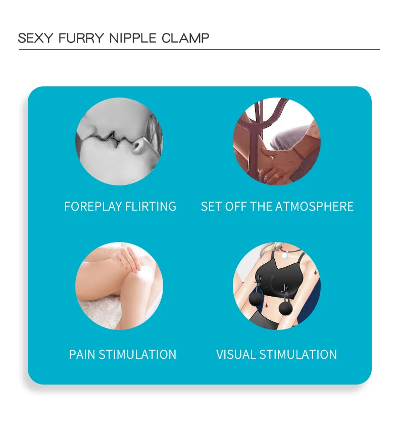 Roomfun®SM Sexy furry nipple clamp Clip Breast Vagina Clip Restraint2