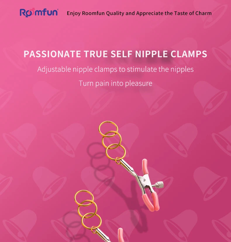 Roomfun®Sex Breast Clamp Metal ring Nipple Clip Bondage Adult SM Fetish Flirt Toy Clit G-Spot Stimulate1
