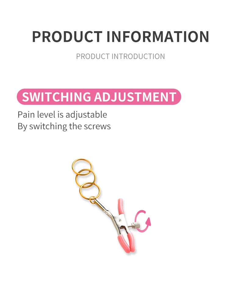 Roomfun®Sex Breast Clamp Metal ring Nipple Clip Bondage Adult SM Fetish Flirt Toy Clit G-Spot Stimulate3