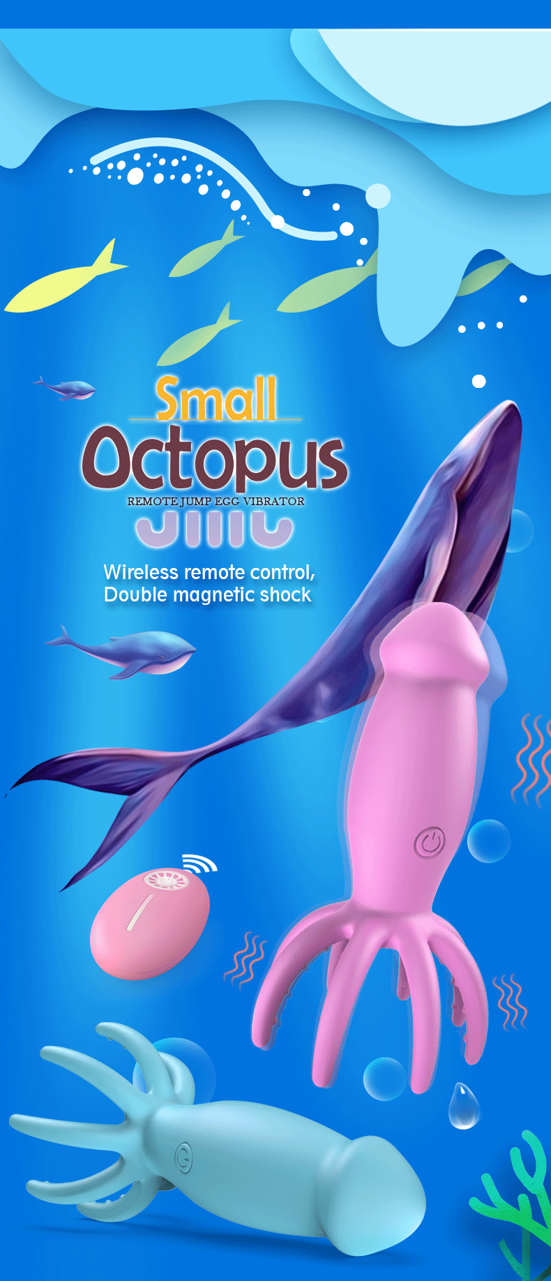 Small Octopus remote jump egg vibrator 10 frequency vibration for women (1)