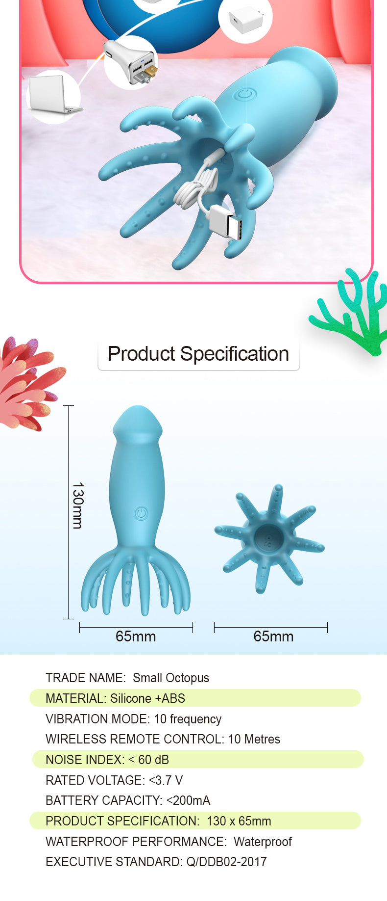 Small Octopus remote jump egg vibrator 10 frequency vibration for women (3)
