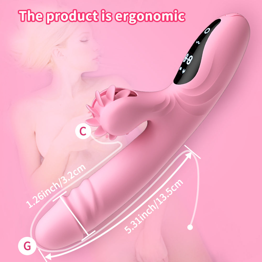 YEAIN®Hot wheel telescoplc vibrators tongue licking high frequency retraction female masturbation stick5