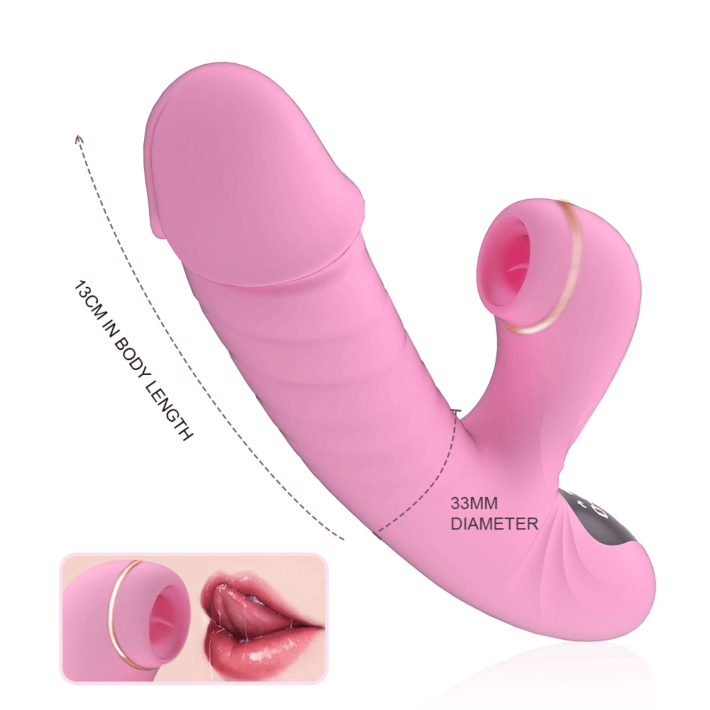 YEAIN®Stretch sucking Vibrating G spot AV Stick Penis Female Sex Masturbation Toy 13