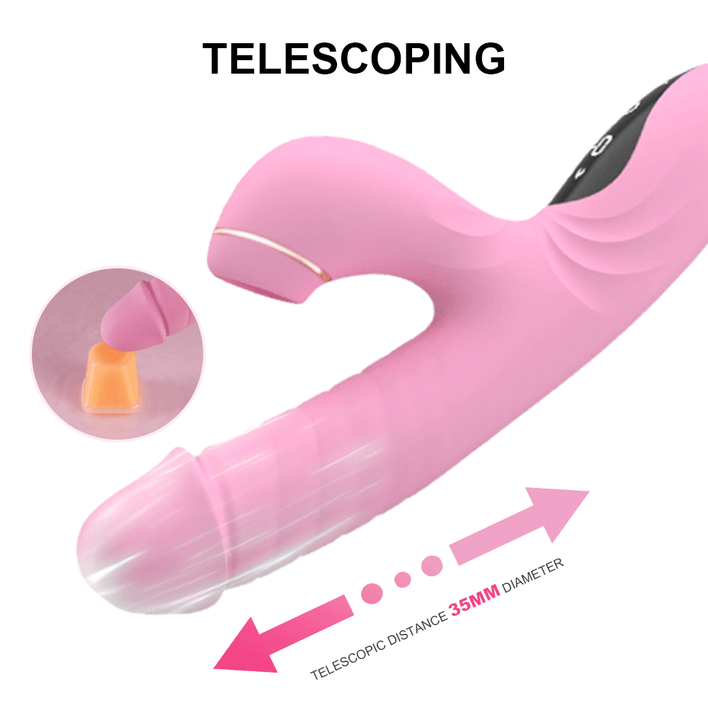 YEAIN®Stretch sucking Vibrating G spot AV Stick Penis Female Sex Masturbation Toy 8