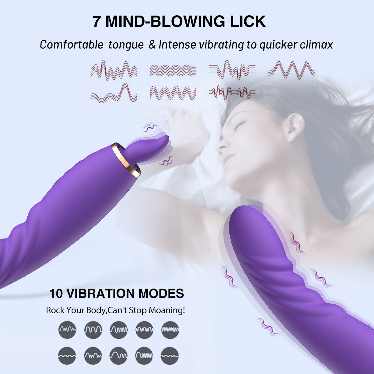 lady G-Spot vibrator suck function tongue lick tail vibration-4