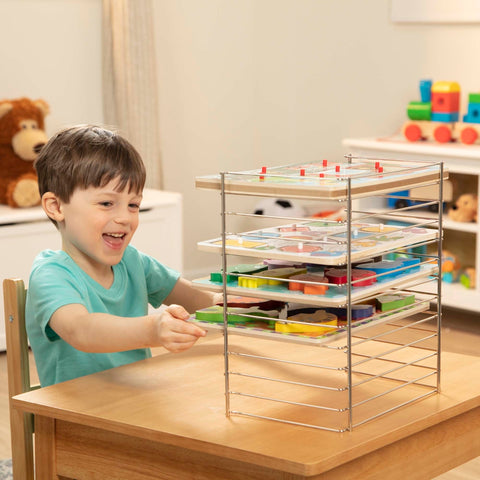 Melissa & Doug Tips to Help Organize Kids Toys Multi-Fit Wire Puzzle Rack