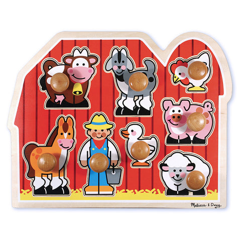 Melissa & Doug Power of Problem Solving Play Large Farm Jumbo Knob Puzzle