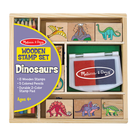 Melissa & Doug Best Dinosaur Toys & Gifts Wooden Stamp Set Dinosaurs