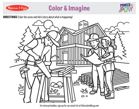 Melissa & Doug 10 Coloring Printables for Kids to Imagine Different Occupations