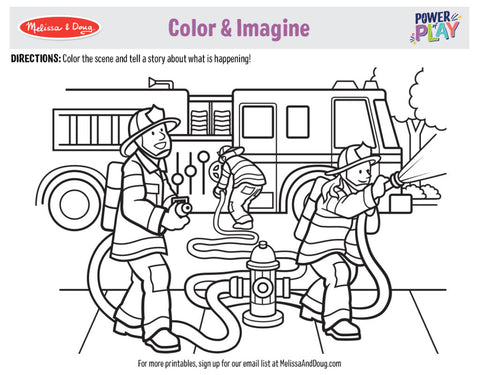 Melissa & Doug 10 Coloring Printables for Kids to Imagine Different Occupations