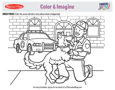 Melissa & Doug 10 Coloring Printables for Kids to Imagine Different Occupations