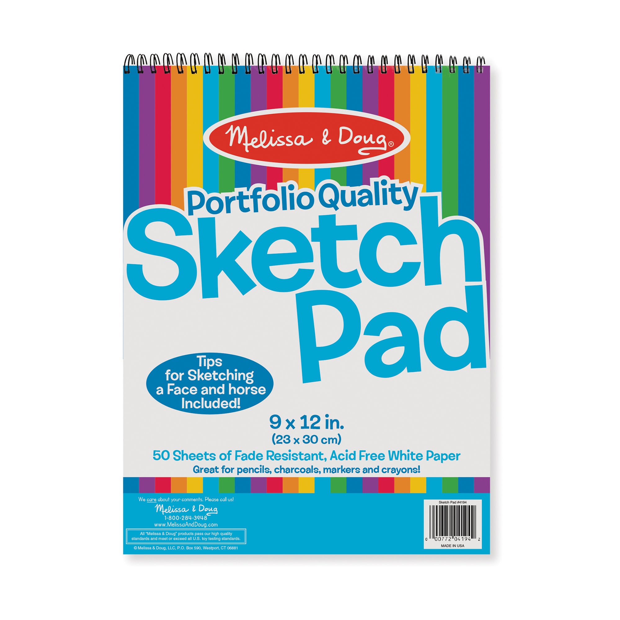 Drawing Pad: White Horse Sketchbook 100 Blank Pages Extra large by Easy Art