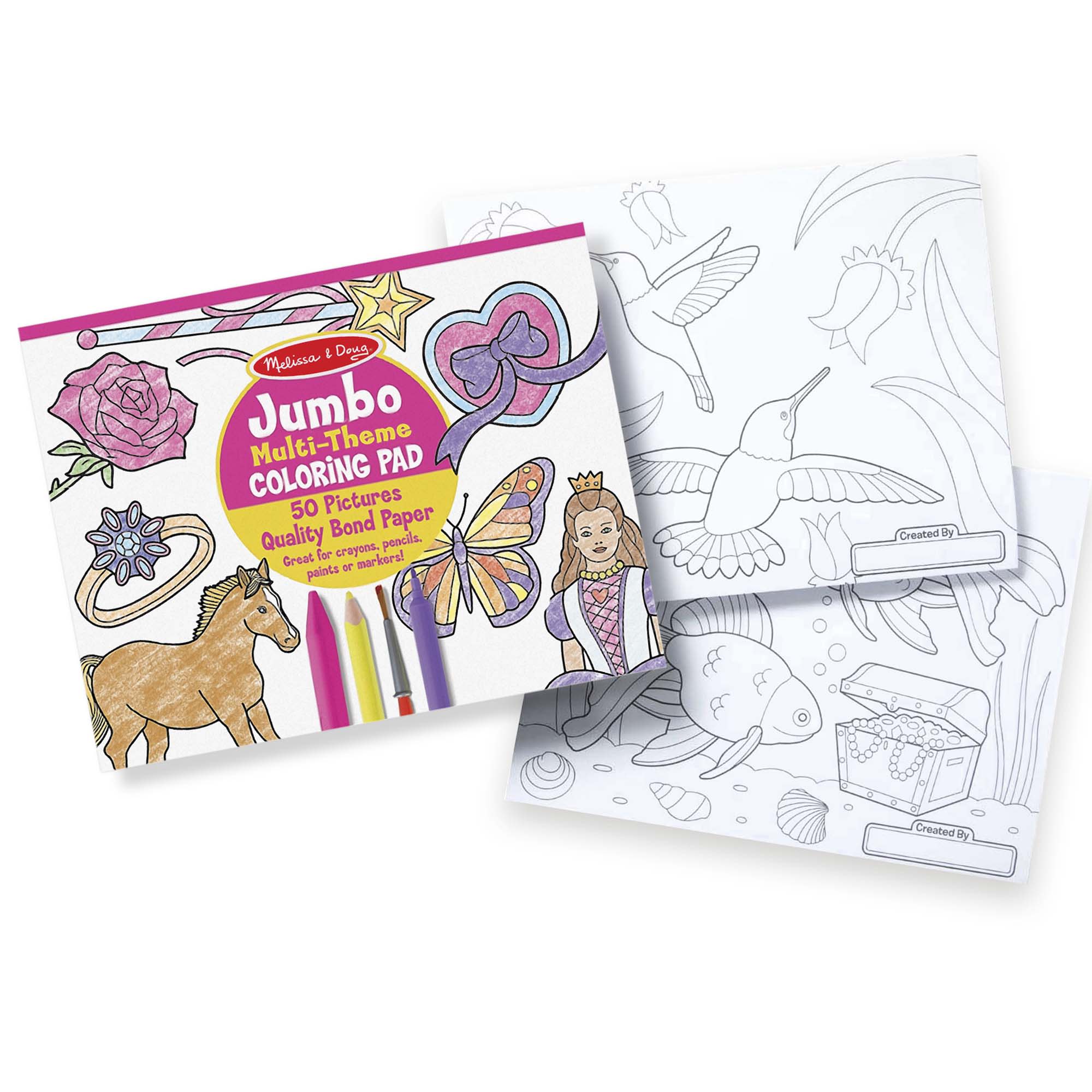 Giant Coloring Book For Girls: Princess, Unicorns and Fairies
