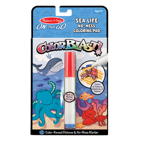 Melissa & Doug Best Ocean Toys and Gifts On the Go ColorBlast No-Mess Coloring Pad - Sea Life