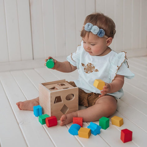 Melissa & Doug Power of Developmental Play Shape Sorting Cube Classic Toy
