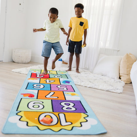 Melissa & Doug 30 Best Childhood Games to Share with Kids Today blog post Hop & Count Hopscotch Rug