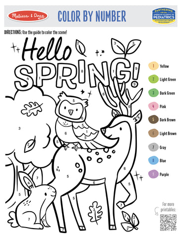 Melissa & Doug March Printables Easter Hello Spring Color by Numbers Printable